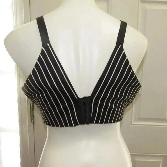 CACIQUE Black White Stripe Back Smoothing Balconette Size 40G - Picture 3 of 4